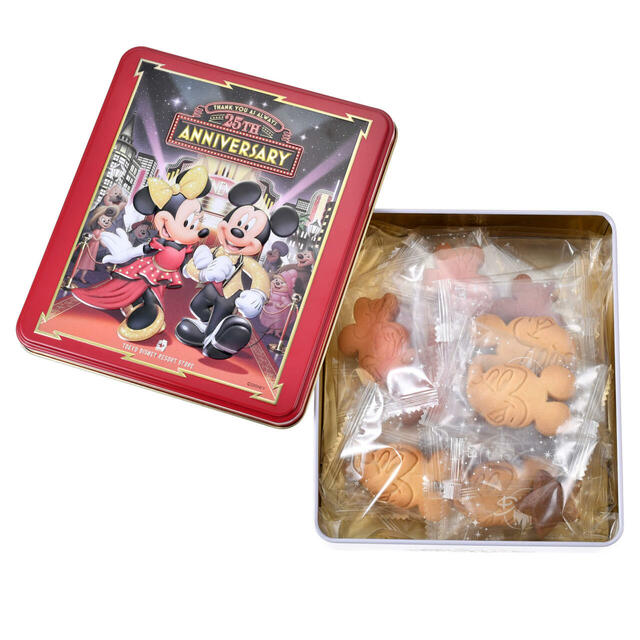 【東京ディズニーリゾート店限定】ミッキー＆ミニー クッキー スクエア缶入り 東京ディズニーリゾート店25周年記念 2,100円