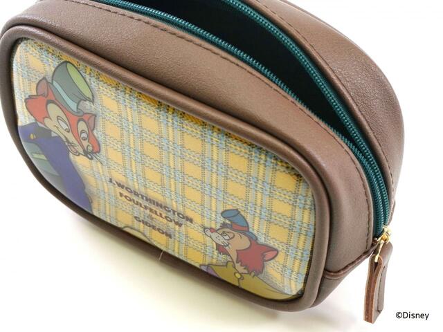 スクエアポーチ 2,530円｜『ピノキオ』ギデオン＆ファウルフェロー｜キデイランド猫の日ディズニーグッズ