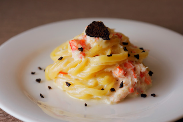 トリュフと蟹クリームのパスタ