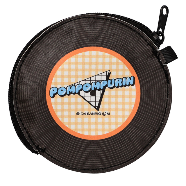 サンリオキャラクターズ レコード盤風フラットポーチ「ポムポムプリン」