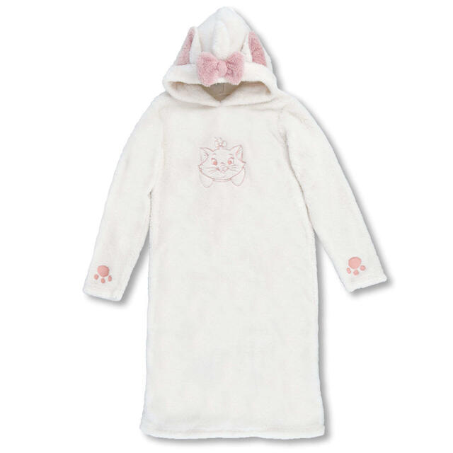 マリー おしゃれキャット 長袖ワンピース ボアフリース ホワイト Room wear 5,500円