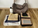 【無印良品　撥水リップストップショルダーバッグ】13インチノートPC、手帳、ノート、メガネケース、ジム用の着替え、貴重品などを入れてもまだまだ入ります！