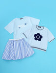 【マリークワント2026 SUMMER COLLECTION】パールラメデイジーTシャツ¥5,500／デイジーラインニットプルオーバー￥9,350／バルーンスカート￥13,200（税込）