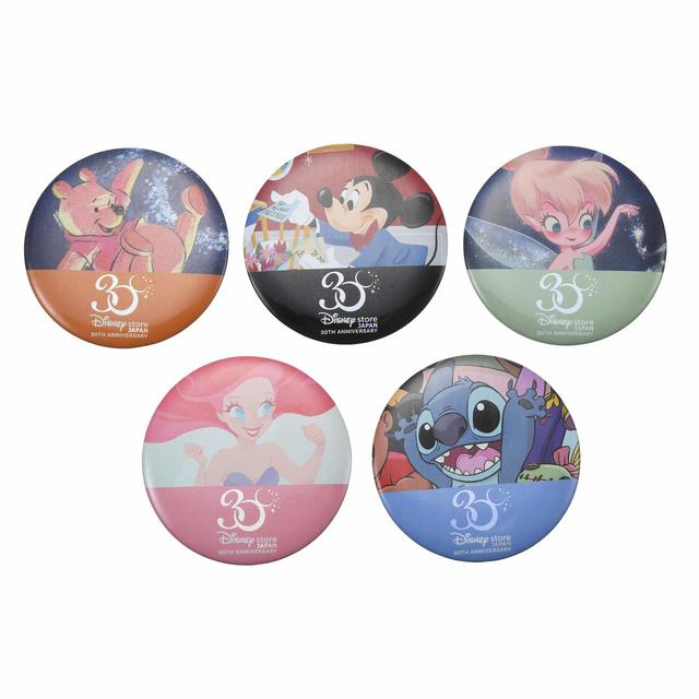 ディズニーキャラクター 缶バッジ セット Disney Store Japan 30TH 880円