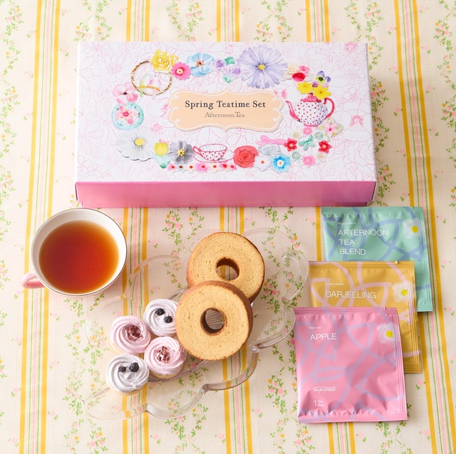 「スプリングティータイムセット」＜価格：1,950円（税込）＞【【Afternoon Tea】プチギフトやご挨拶ギフトにぴったり！お花のアートが可愛い「春色のティータイムギフト」発売】