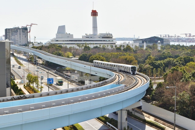 レールがカーブしている貴重なスポット