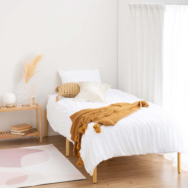 かんたん寝具セット ギャザー（ホワイト）