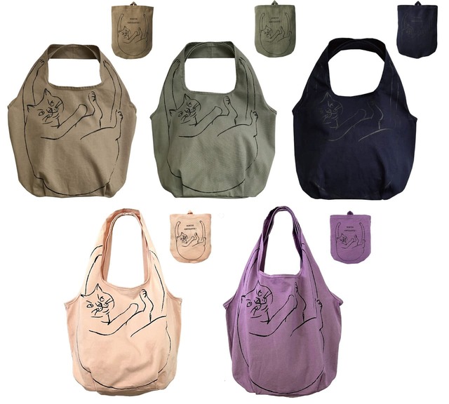 【ROOTOTE】NA.ルーショッパー.マルシェ ミニ-B　1,980円（2673 01 Noisettes、02 Olive、03 Myrtille、04 Peche、05 Groseille）サイズ：W27×H37×D15.5cm（収納時：W15×H17cm）