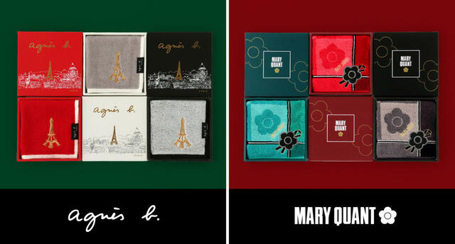 「マリークワント」「アニエスベー」限定パッケージ入りタオルハンカチ