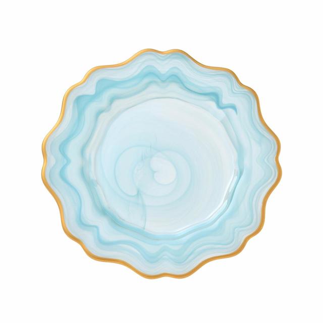 マーブル ゴールドリム ガラスプレート M