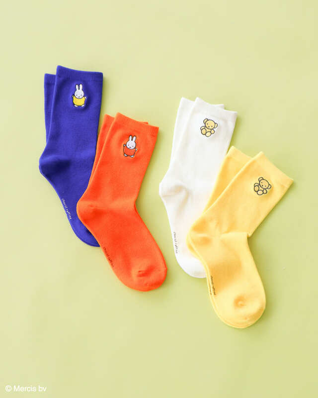 【Green Parks×ミッフィー】「Miffy/ワンポイントカラーソックス」¥1,490