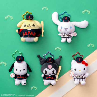 【C賞F賞D賞】侍ジャパン×サンリオカラビナ付きマスコットプレイヤー、応援ver 新品 タイトーくじ 侍ジャパン サンリオ ポチャッコ カラビナ付き