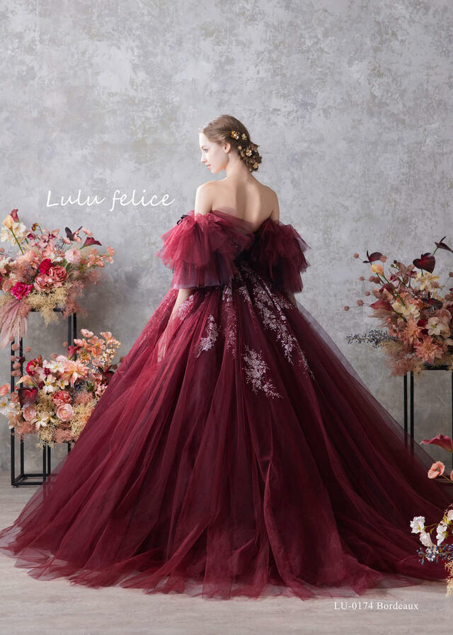 【クラウディア】「Lulu felice(ルル・フェリーチェ)」新作ウェディングドレス|LU-0174_Bordeaux
