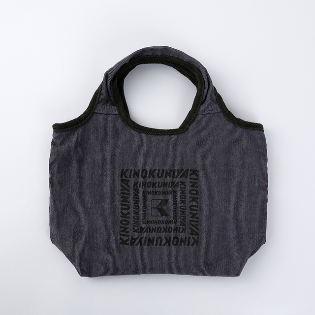 【紀ノ国屋 コーデュロイミニバッグ/チャコールグレー】上品でシックな万能カラー