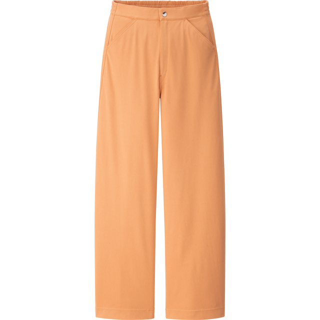 ワイドフィットカーブツイルジャージーパンツ（丈標準69～71cm）オレンジ