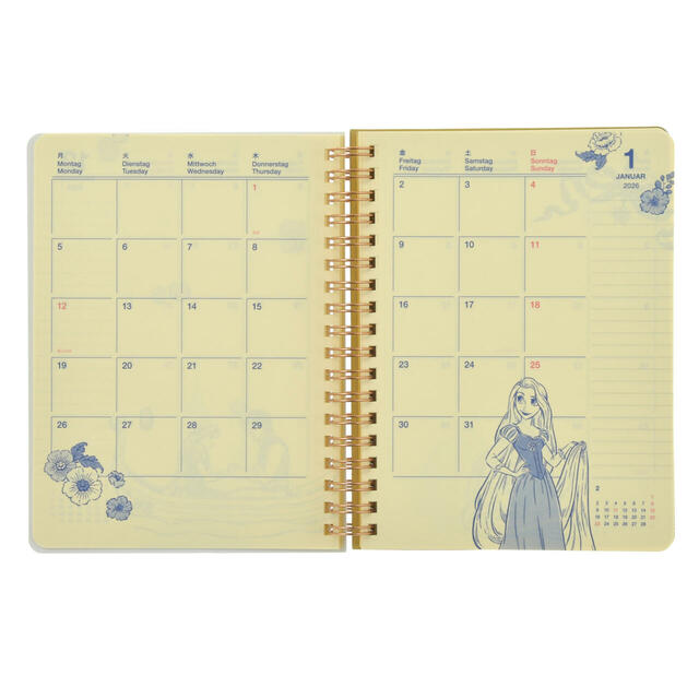 【デルフォニックス】ラプンツェル＆フリン・ライダー、パスカル Rollbahn Diary L 手帳・スケジュール帳 CALENDAR＆ORGANIZER 2026 2,400円