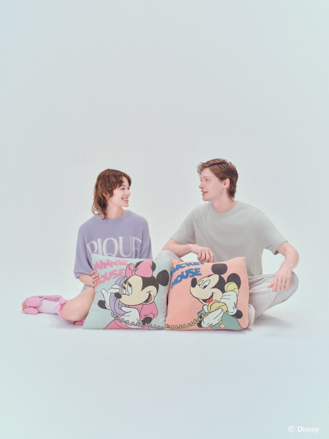 Mickey/Minnieジャガードクッションカバー 7,480円｜gelato pique Sleep ディズニーミッキー＆ミニーコレクション