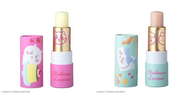 【Lovisiaちいかわ大集合リップクリーム】ちいかわ（プリンの香り）、ハチワレ（ミルクチョコの香り）