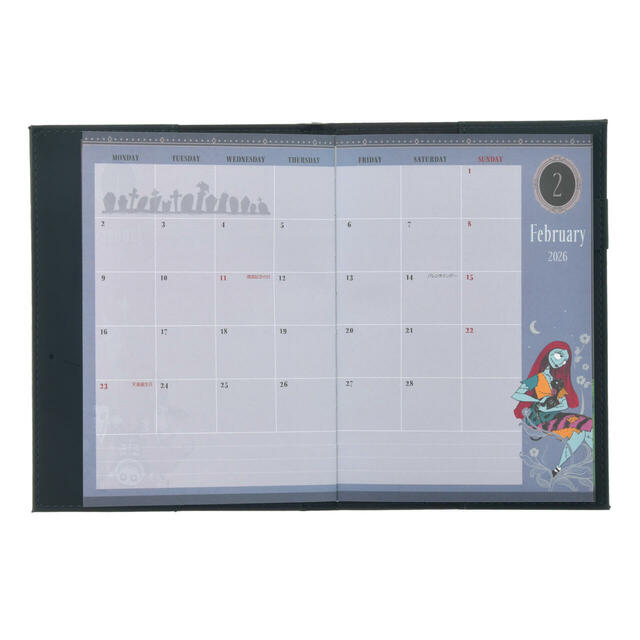ティム・バートン ナイトメアー・ビフォア・クリスマス 手帳・スケジュール帳 B6 型押し CALENDAR&ORGANIZER 2026 2,800円