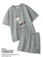 【PEANUTS】 裏毛プルオーバー＆ショートパンツセット  ¥12,100（カラー：グレー 、サイズ：フリー）