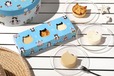【ねこねこ 3匹のにゃんチー(塩キャラメル&プレーン&ミックスフルーツ)】NEKO NEKO Summer Vacation限定デザインで登場 1セット1,100円(税込み)