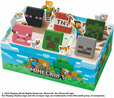 【サーティワン マインクラフト アイスクリームケーキ】クリーパーやスケルトンなど、ゲームでおなじみのキャラクターをモチーフにしたチョコプレートがトッピングされています