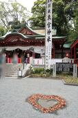 來宮神社の葉っぱでできたハートは毎日色々なバージョンがあるみたい
