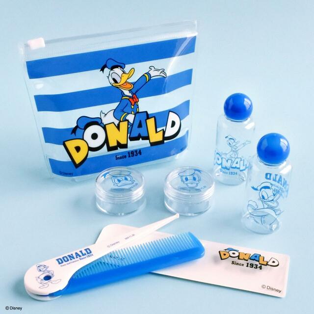 トラベルセット　550円、ケース付きセットコーム　220円（税込）【キャンドゥ「ドナルドダック」オリジナルデザイン商品】
