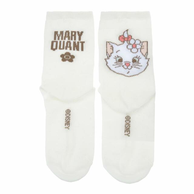 【MARY QUANT】マリー おしゃれキャット 靴下 アシンメトリー ホワイト 23～25 750円