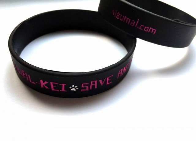 VISUMALのオリジナルチャリティラバーバンド　