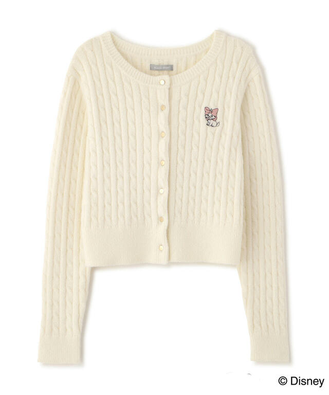 シャギーケーブルカーディガン ¥13,420|JILL by JILL STUART ディズニー『おしゃれキャット』マリー コレクション