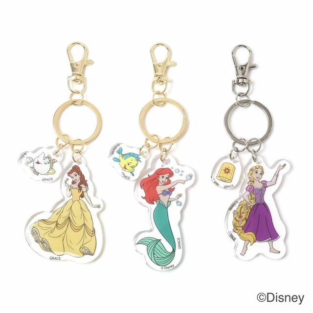 DisneyPRINCESS/キーチャーム 各1,760円｜2F/ローリーズファーム（ルミネエスト新宿のみ）｜ディズニープリンセス×ルミネエスト新宿「SUMMER BREEZE COLLECTION」