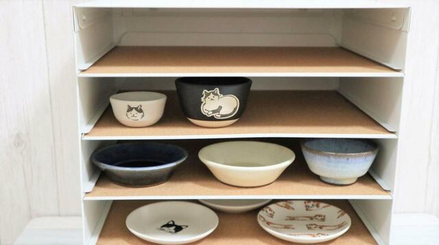 【IKEA クヴィッスレ レタートレイ】収納アイデア3：コンパクトな食器棚のようにも使える