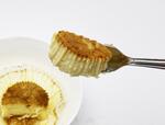 【バスチー　–バスク風チーズケーキ–】フォークですくったところ