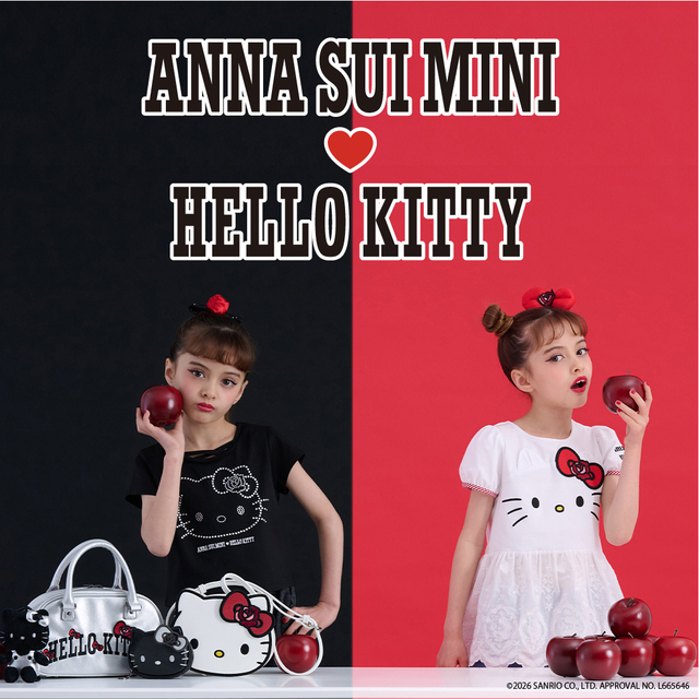 【ANNA SUI mini × HELLO KITTY】3月20日より、全国の直営店と公式オンラインショップ「NARUMIYA ONLINE（ナルミヤオンライン）」で発売中！