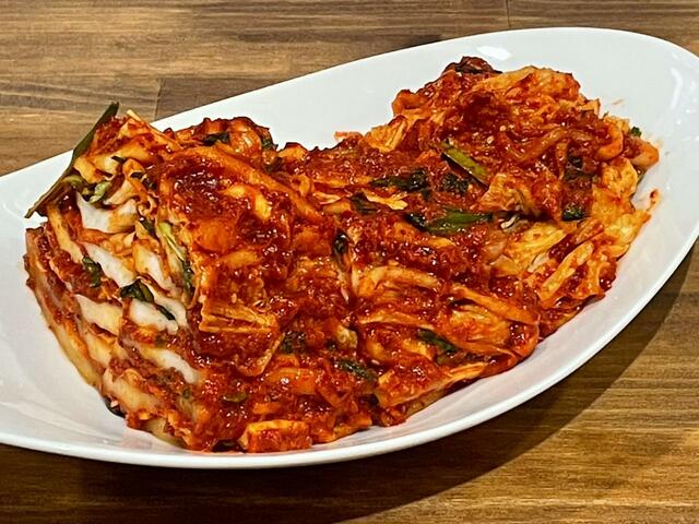 【釜めし 大統領】白菜キムチ。作ったその日もおいしかったが、数日経ったほうがよりおいしかった