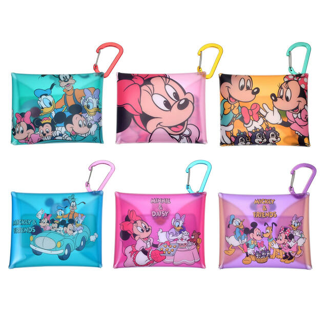 ミッキー＆フレンズ シークレットポーチ カラビナ付き クリア Mickey ＆ Friends 900円