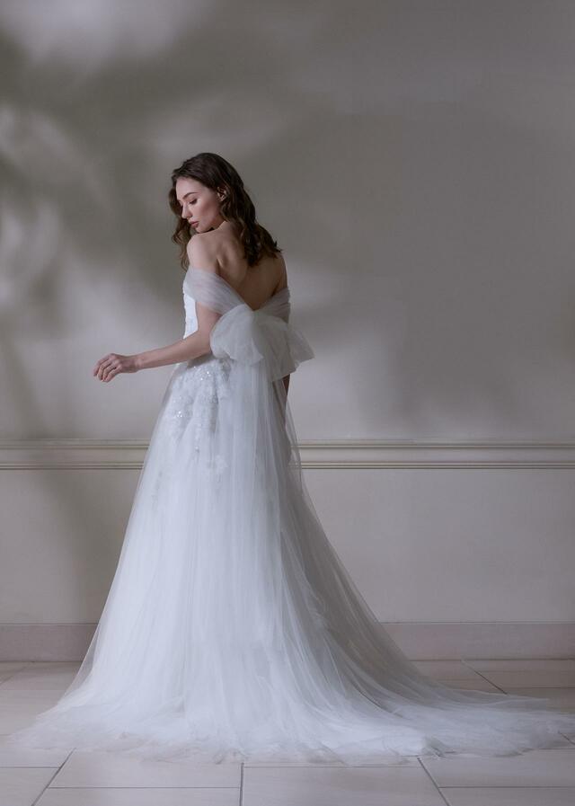 「DAVID K NEW YORK（デヴィッド ケイ ニューヨーク）」新作ウェディングドレス　NY-0129_Offwhite