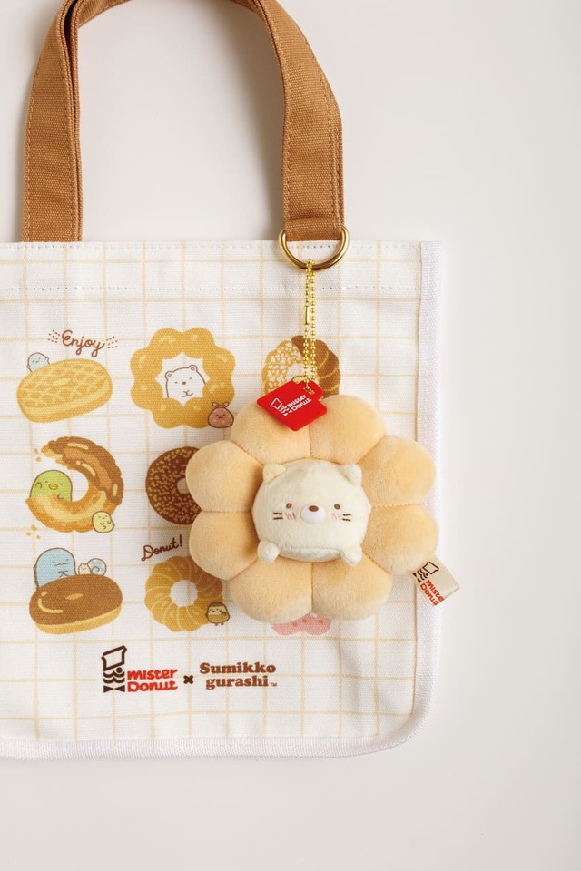 【ミスタードーナツ×すみっコぐらし】「ミニトートバッグ」にはキーホルダーがつけられる金具つき