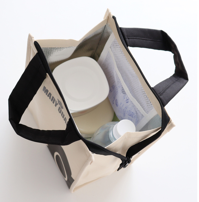 【マリークヮント保冷・保温バッグ】開口部はファスナー付きで大きく開きます