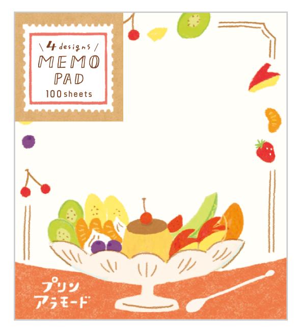 【レトロ日記グッズ：メモ用紙セット】やさしい色使いに癒されるメモセットも♪ デザインは4種