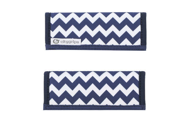 チューピー ベビーカー・ハンドルカバー・シングル/シェブロンネイビー