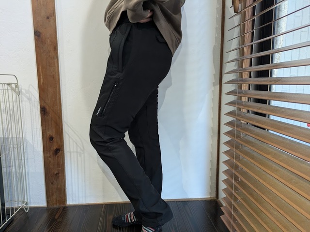 【ワークマン レディースウォームクライミングパンツ】身長160cm、体重52キロの筆者はMサイズでぴったりでした!