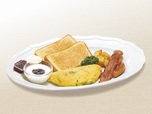 【ロイヤルホストの「ブレックファストメニュー」人気ランキング 3位】「オムレツプレート」803円(税込)
