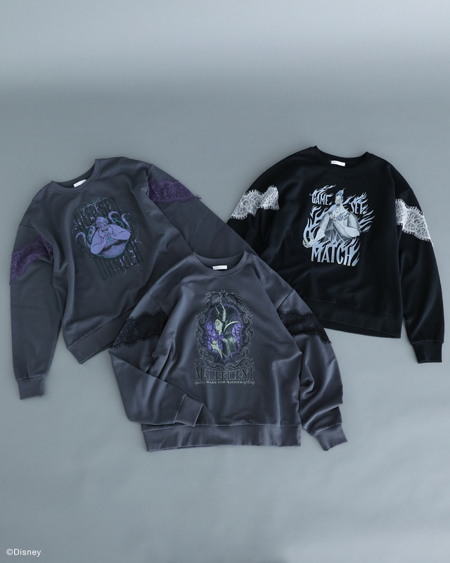 レースドッキングプリントスウェット 5,990円｜Green Parks「ディズニーヴィランズ」コレクション