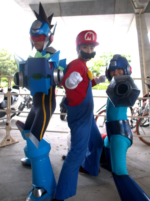 青い閃光&アカツキ&姫藤:流星のロックマン&スーパーマリオ&初代ロックマン