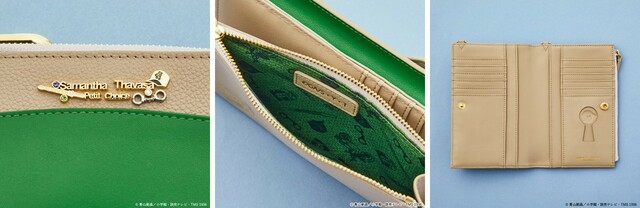 【スマホショルダーバッグ】裏地はバイクやお守りなど「服部平次」の愛用しているアイテムが散りばめられた総柄アート【サマンサタバサプチチョイス『名探偵コナン』コレクション】