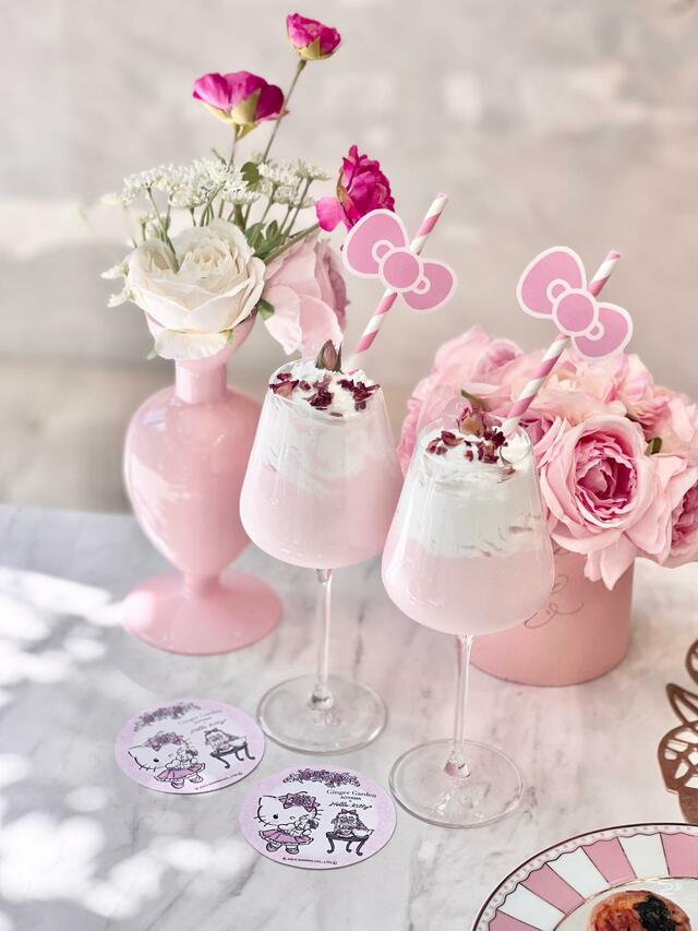 「オリジナルコースター付き　キティ ドリンク」＜5,800円〜＞【ハローキティ コラボアフタヌーンティー】