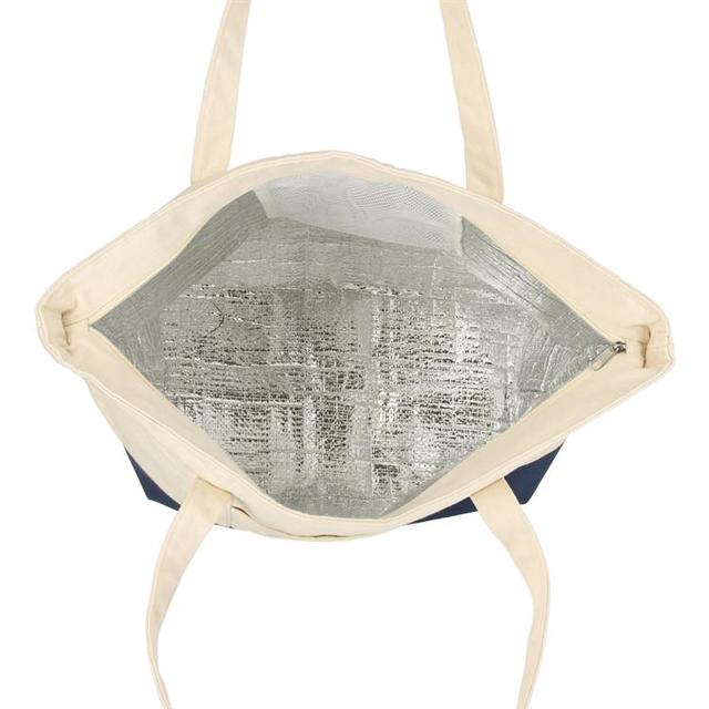 肩掛けしやすく、マチもたっぷりで使いやすい保冷トートバッグ。フィナンシェ専門店「バターマスター」とのコラボアイテムです！