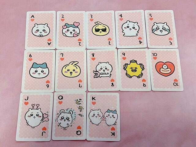 【ちいかわ　ひゃくめんそうトランプ】ハートはピンクです！